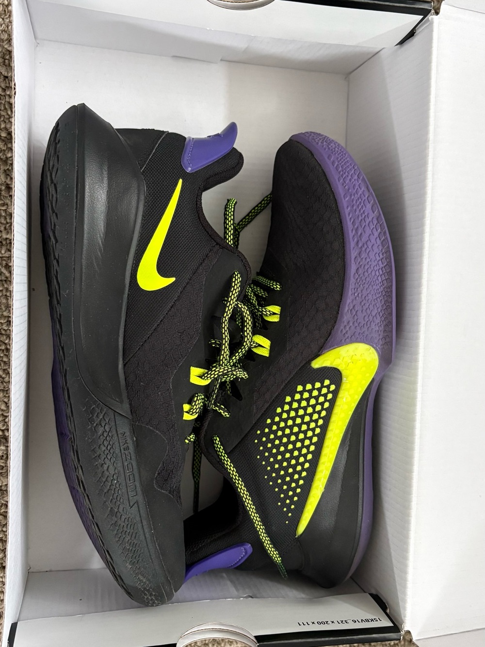 Nike Black Shoes with Neon Yellow & Purple Accents